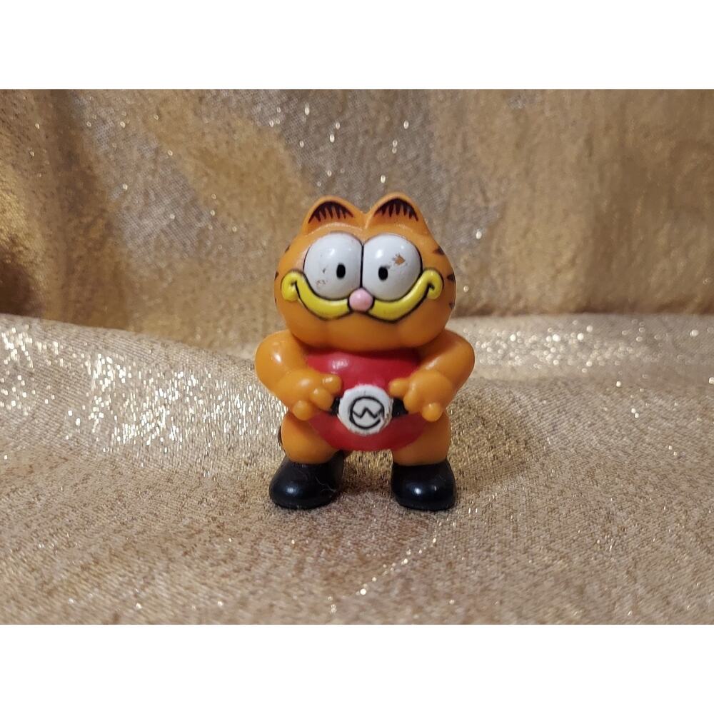 Vintage Garfield Cat Wrestler PVC Figure 1981 Wrestling Sports Cake Topper